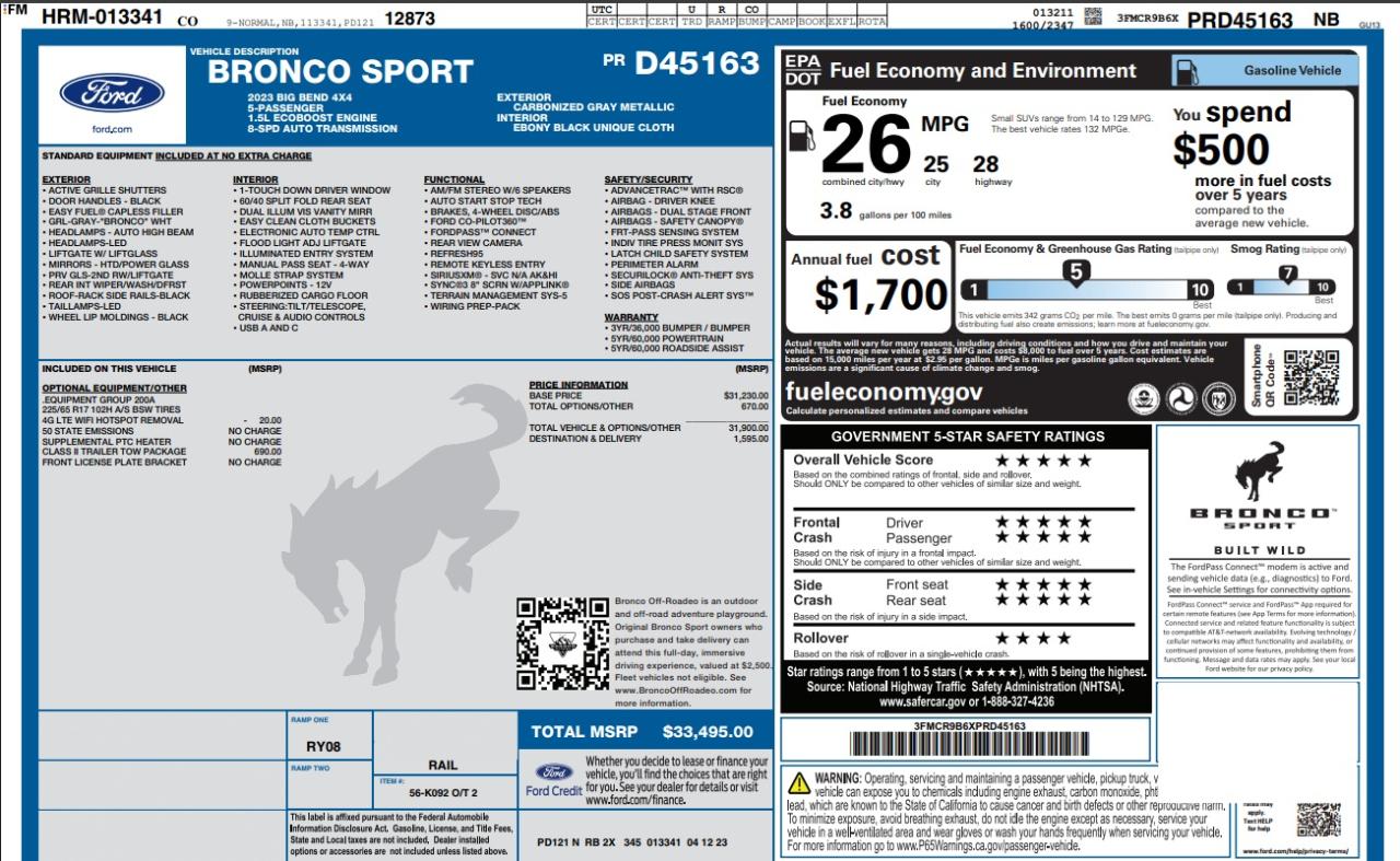 ford bronco sport 2023 3FMCR9B6XPRD45163 image ford bronco sport 2023 3FMCR9B6XPRD45163 image